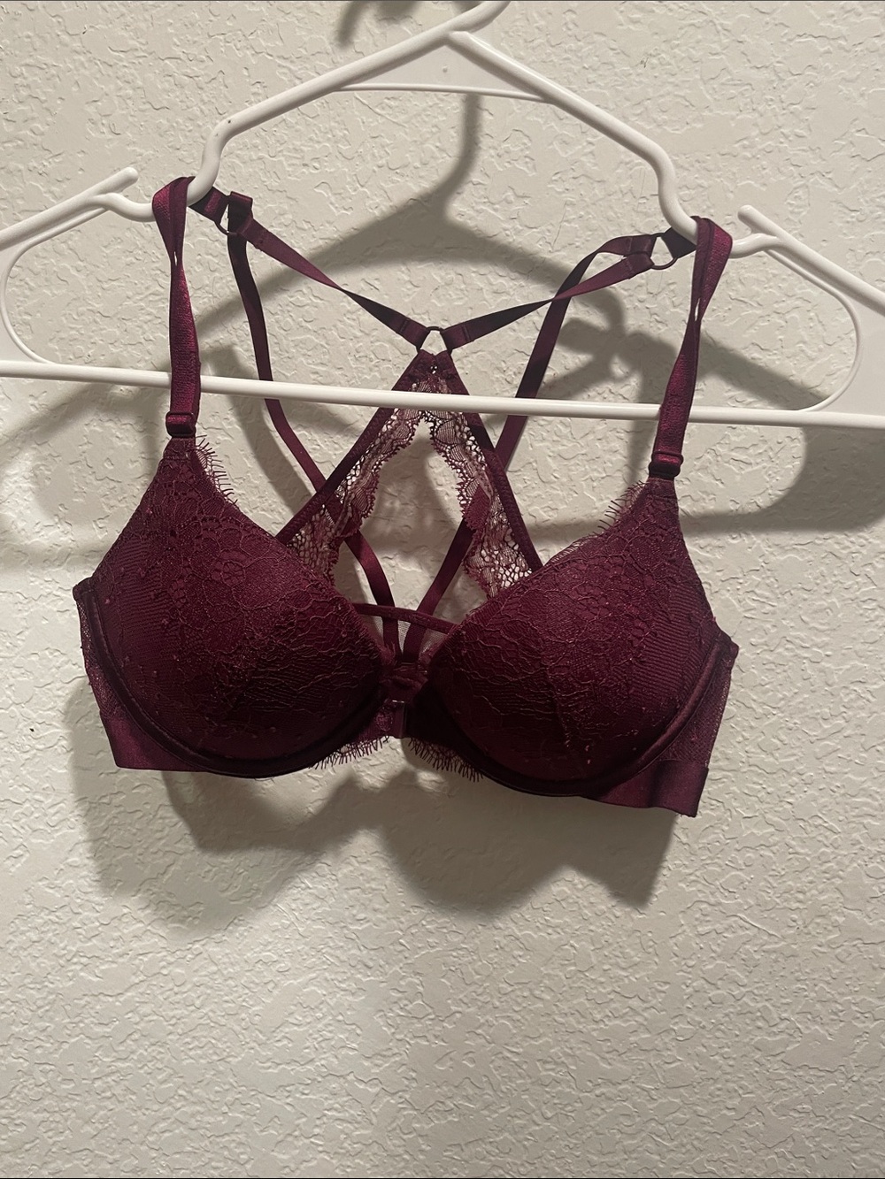 Victoria's Secret Wine Lace Strappy Push-Up Bra